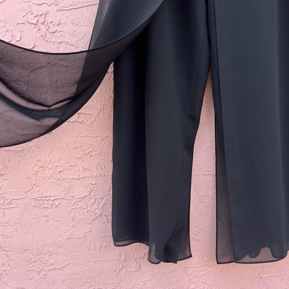 R&M Richards by Karen Kwong Black Pants Sheer Size 14